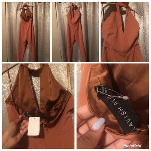 Dark Peach Jumpsuit w/ Collar
